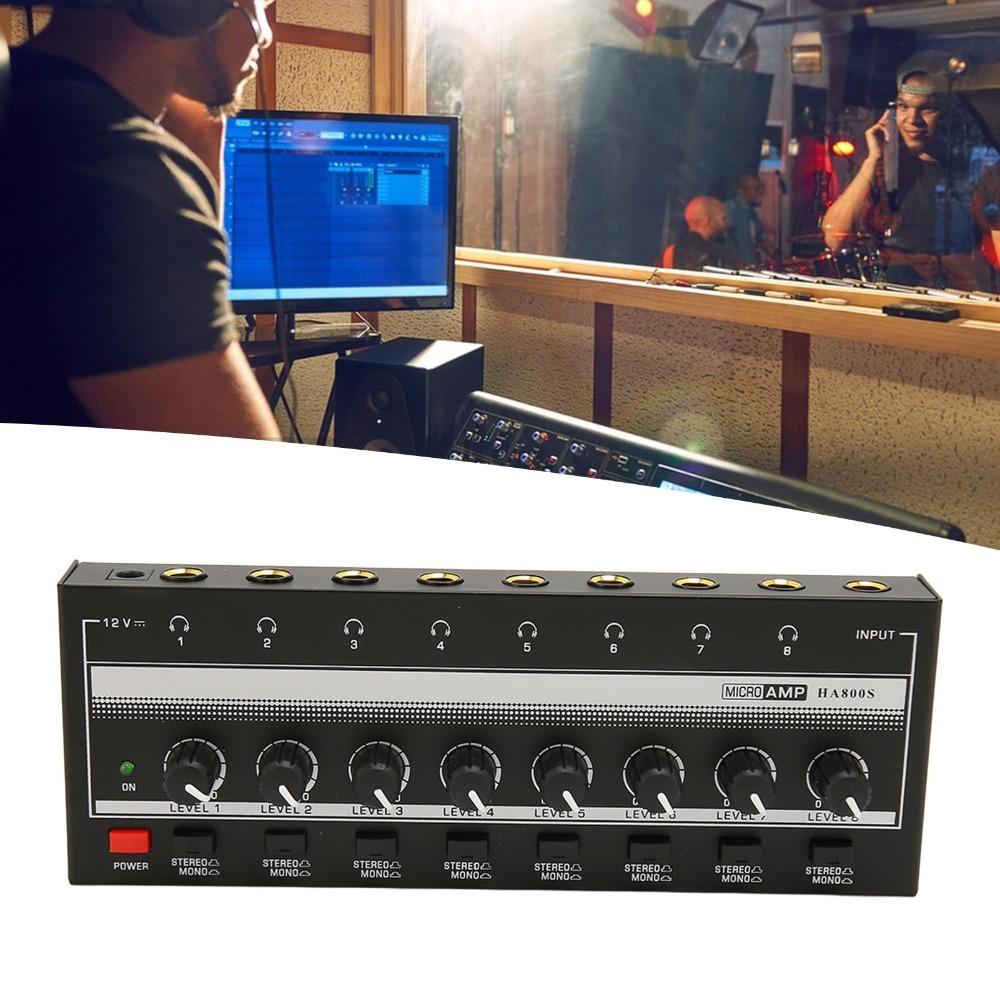 1/4" TRS Input/Output HA800S Headphone Amplifier 6.35mm Channel Line Mixer  Band Rehearsal