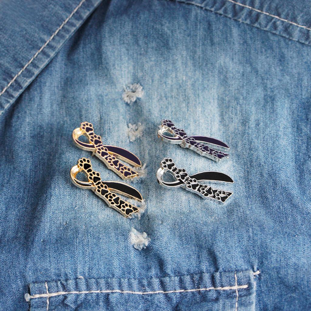 Brooch Bow Cute Dog Cat  Print Scarf Enamel Pin Couple Pet Memorial Jewelry