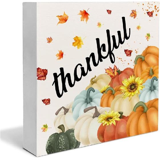 Fall Decor, Fall Kitchen Wooden Sign Decor Desk Sign Pumpkin Spice Wooden Block Sign Rustic Home Shelf Wall Decoration