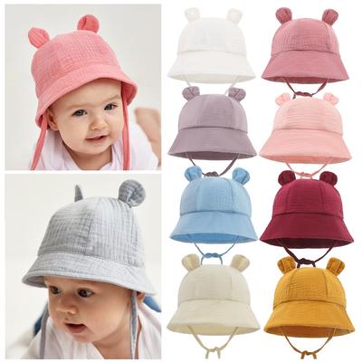 Printemps Automne Couleur Unie Doux Chapeau Bob Bébé Coton Chapeaux de Pêcheur Enfants Été Tout-petit Garçons Filles Panama Chapeau de Soleil