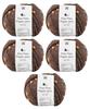 Raw Wool Knitworm Yarn 5 Balls Set Knitworm Pom Pom Paper Yarn Medium Thickness 30g Brown X (approx. 51m) (107. Orange)