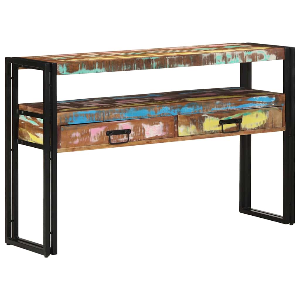 Console Table 120 X 33 X 75 Cm Solid Upcycled Wood