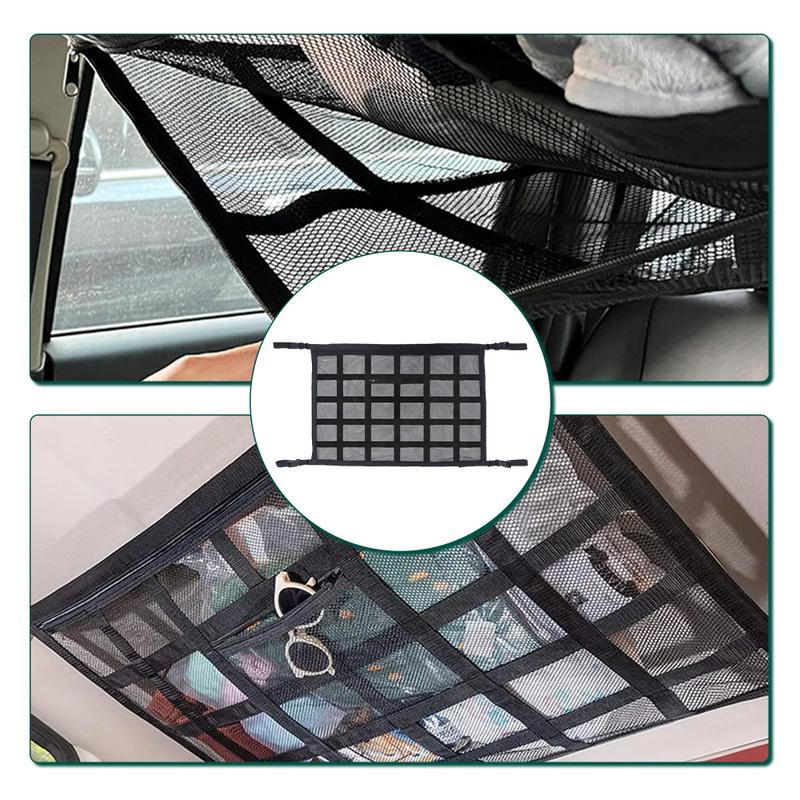 Universal Heavy Cargo Net for Truck Roof For Large SUVs with Four Roof Handles Car Cargo Net Elastic Mesh Luggage Cargo Storage