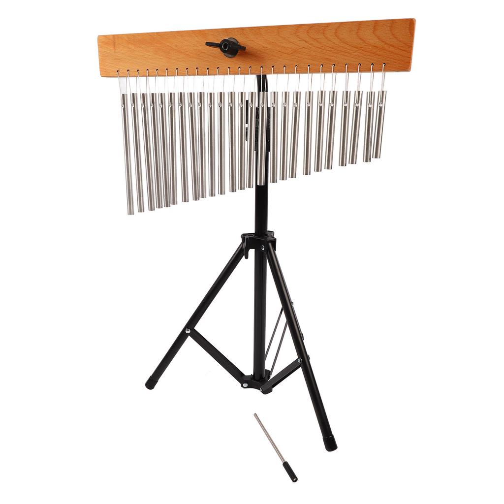 Violin Wind Chime Metal Bar Wood Base Beautiful Clear Sound Wind Chime Decoration with Adjustable Tripod