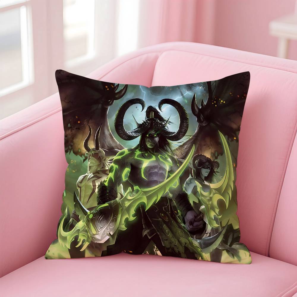 Warcrafts of World W-WOW Pillow Case Pattern Printing Pillowcase Living Room Sofa Cushion Cover Bedroom Room Decor