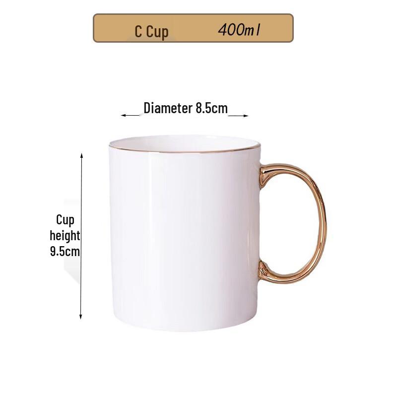 Shangqi Gold-Trimmed Bone China Coffee Mug