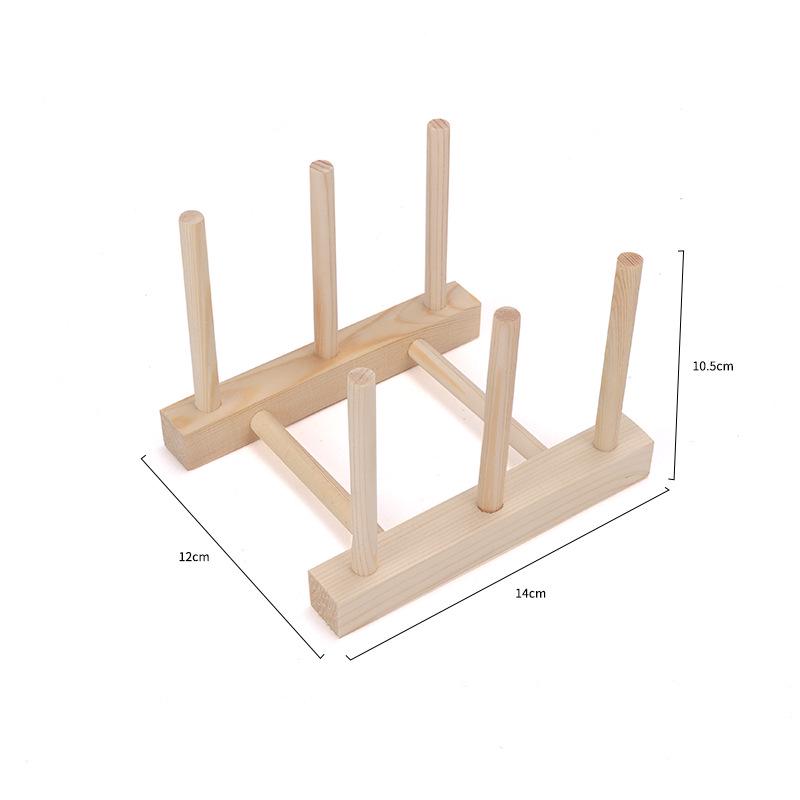 Pine Wood Kitchen Storage Rack for Cups, Dishes, and Plates