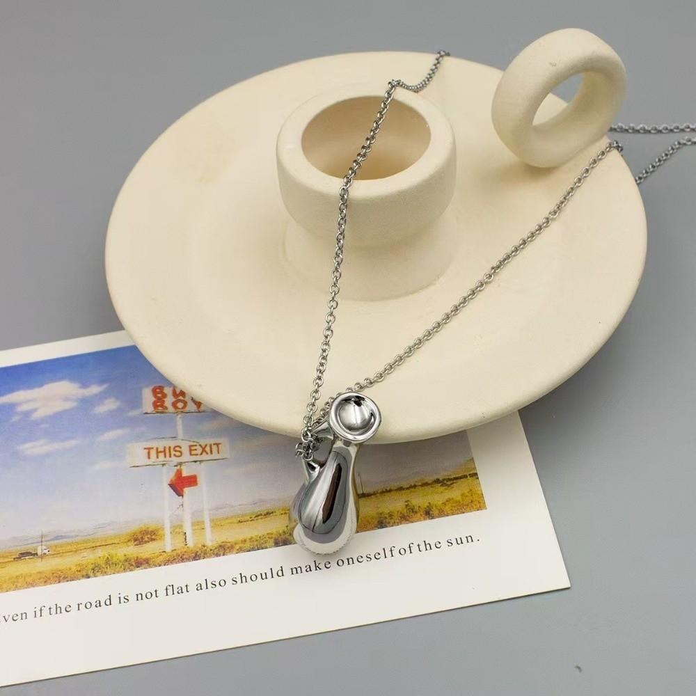 Temperament Water Bottle Pendant Necklace Elegant Fashion Jewelry Ornament Long Sweater Chain  Lady