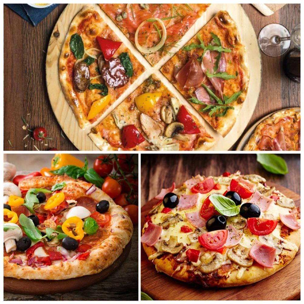 New 10/12 Inch Pizza Shovel with Wooden Handle Non Slip Pastry Tools Stainless Steel Pizza Peel Paddle Pizza Turning