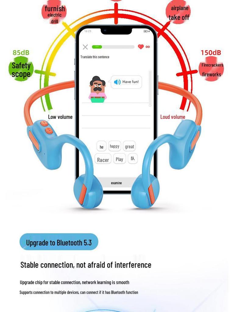 X12 Children's Bone Conduction Headphones with 8GB Memory