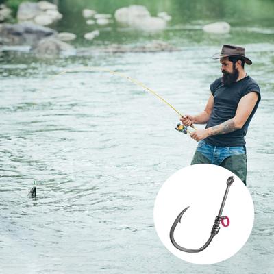 קרס קיבוע שרימפס חי פלדת פחמן חזקה קרס דגים קוצני עם חור מים מתוקים מים מלוחים קרס דיג שפמנון בס אביזרי דיג