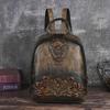 Johnature Embossed Vintage Backpack Versatile Women's Leather Bag Large Capacity Travel Backpacks