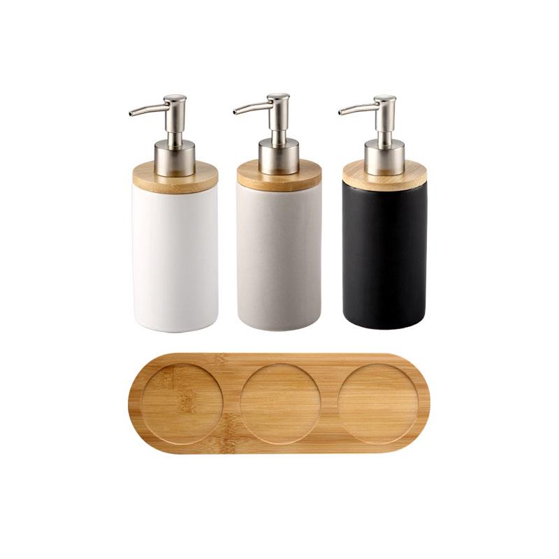 Toothbrush Holder Cup Ceramics Tooth Brush Organizer Nordic Style Bathroom Accessories Set with Wood Base Bathroom Space Saving
