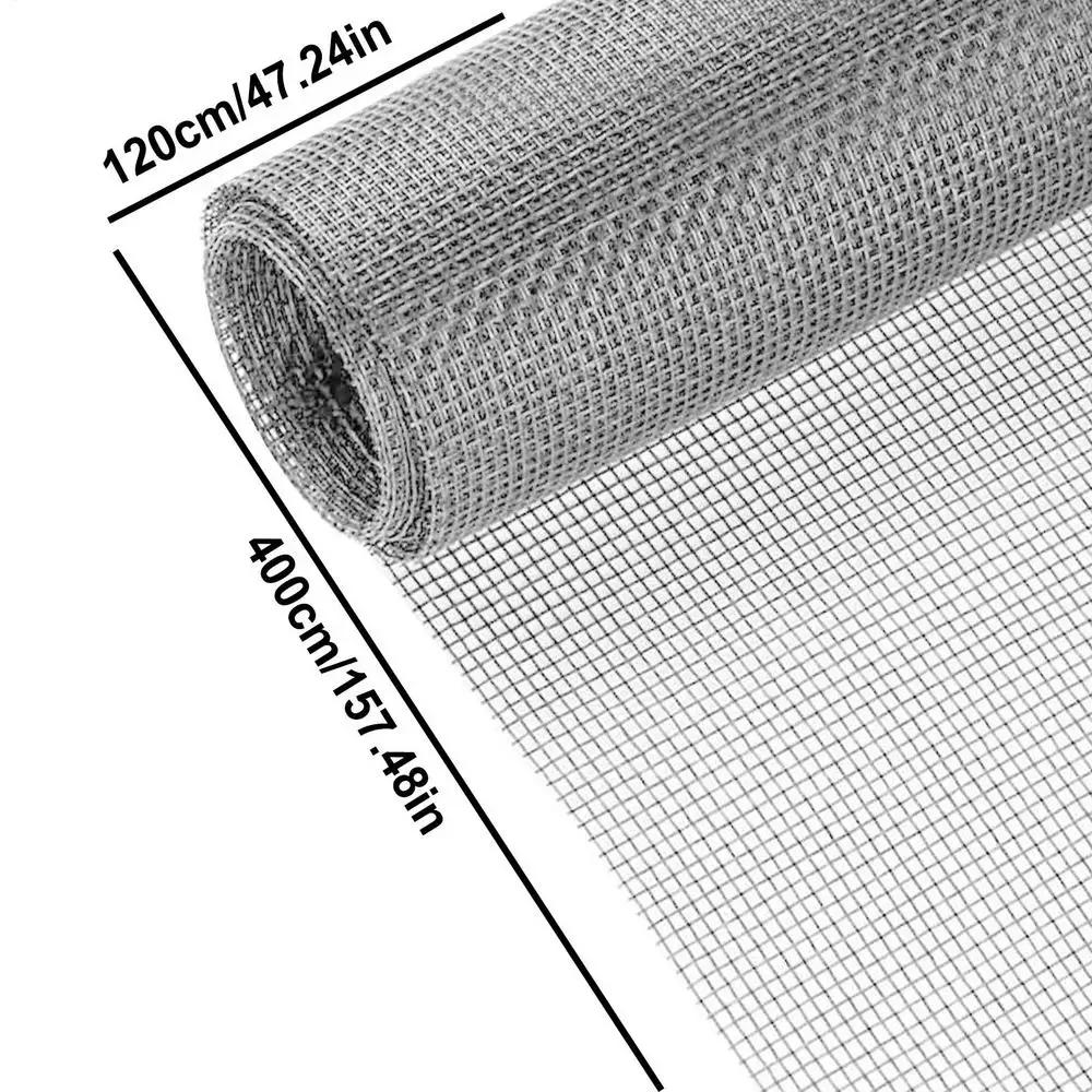 Window Screen Replacement Sliding Screen Replacement Kit 157x47 Inch Heavy-Duty Roll Sliding Door Repair Kit Pet Proof For Porch