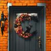 Halloween Gothic Wreath Decor Artificial Moon Cat Garland Handmade Moon Cat Halloween Door Hanging Decor Halloween Decor Supplie