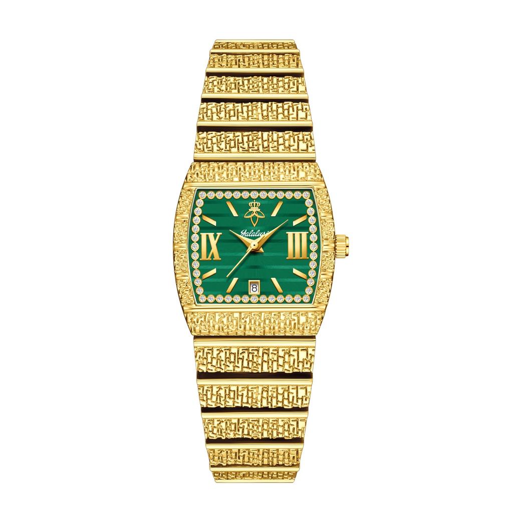 YaLaLuSi Brand Luxury Small Gold Watch with Diamond-Set Dial Water-Resistant Quartz Timepiece Fashionable Bracelet Watch Reloj