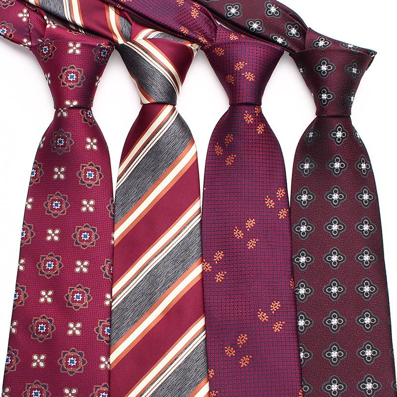 Rael Tie 8Cm Burgundy Tie Men'S, Dress Business Groom Wedding Tie