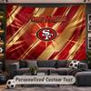 Wall Hanging Tapestry Custom NameSan Francisco 49ers Pattern Personalized Printed Fabric Wall Decor