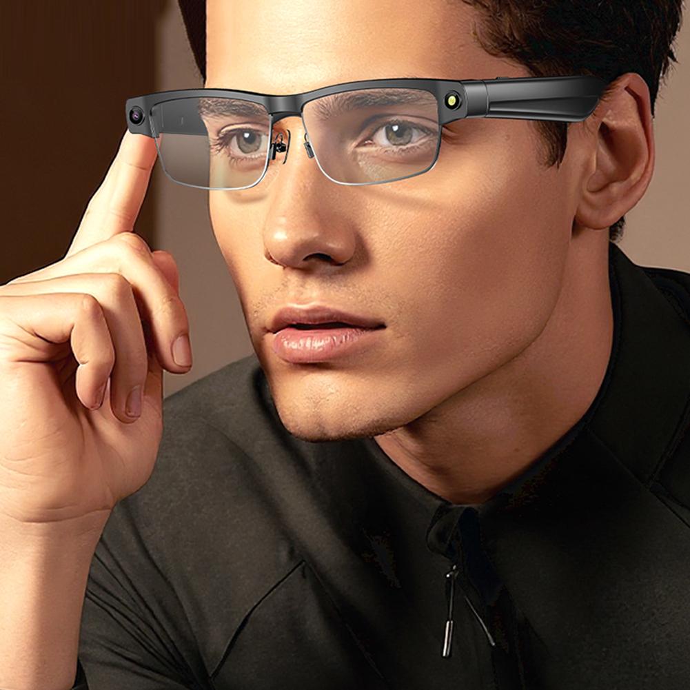 AI Smart Glasses Voice Assistant BT Glasses Built-in Mic & Speakers Translation Glasses for Travel Meetings Business Use