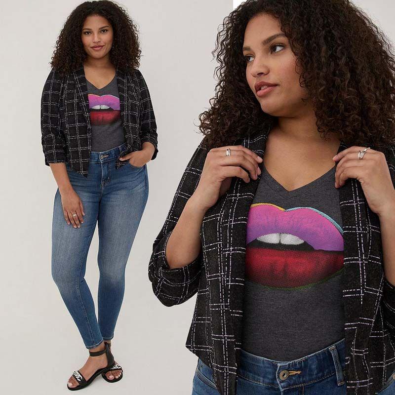 

Большой размер Большой размер Женский топ с длинным рукавом и открытыми плечами Костюм Пальто Black 00