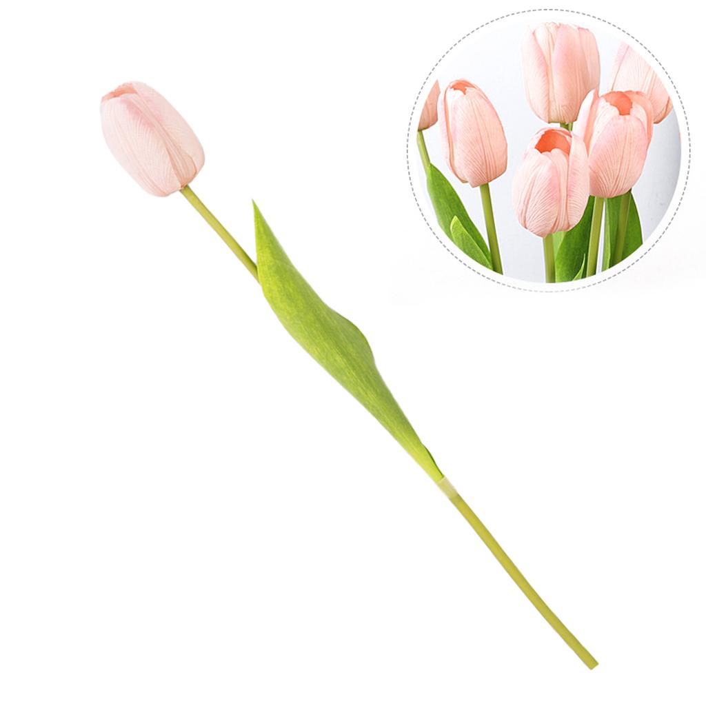 Artificial Tulip Flower Real Touch Fake Tulip for Home Kitchen Wedding Decoration Faux Floral Decor Light Pink