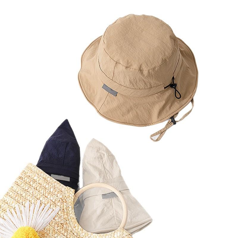 Hat 2025 new spring and summer travel visor sun protection foldable large brim size head circumference outdoor hat