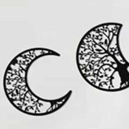 Yousheng 5 Pcs Black Tree Wall Decor Tree of Life Moon Phase Boho Wall Art Aesthetic Hollow-out Farmhouse Hanging Decor for Living Room