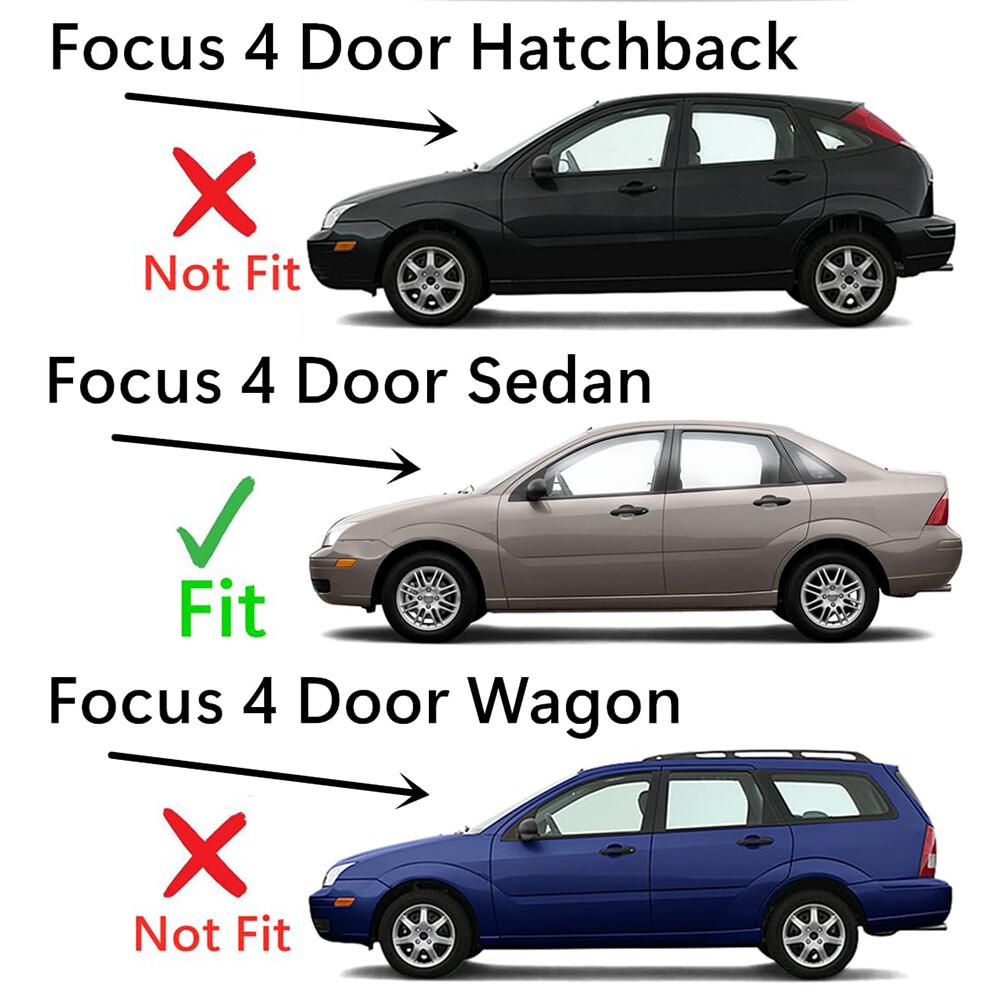 For Ford Focus Sedan 2005-2008 2x Car Sticker Rear Louver Window Side Shutter Cover Trim Vent Scoop ABS Decoration Accessories