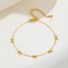 Vnox Bowknot Chain Bracelet Stainless Steel Minimalist Dainty Jewelry for Women Fashion Delicate Butterfly Knot Charm Necklaces