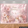 2D Spring Floral Butterfly Happy Birthday Backdrop Banner Party Decoration