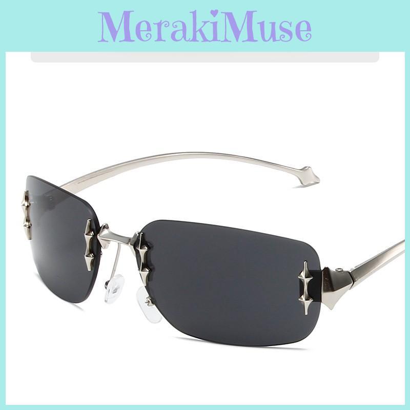 Unisex Frameless Sunglasses With Uv400 Protection For Party And Travel