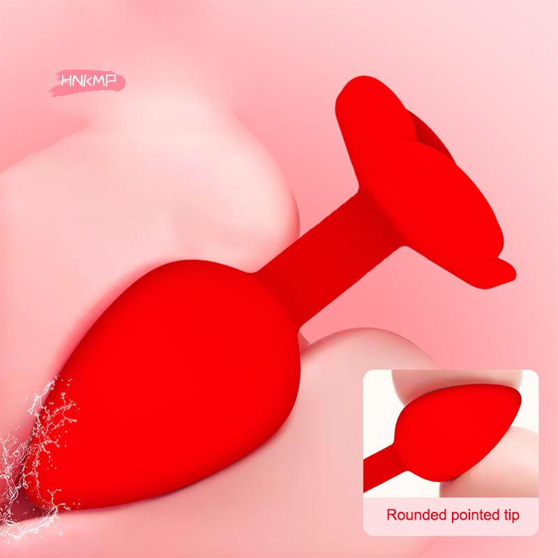 Rose Silicone Anal Plug Set of 3 Sizes Prostate Massager Butt Plugs Stimulator for Couples Men Women Anal Trainer Sex Toy