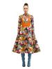 Greedius Tropical Pattern Sleeveless Quilting Dress