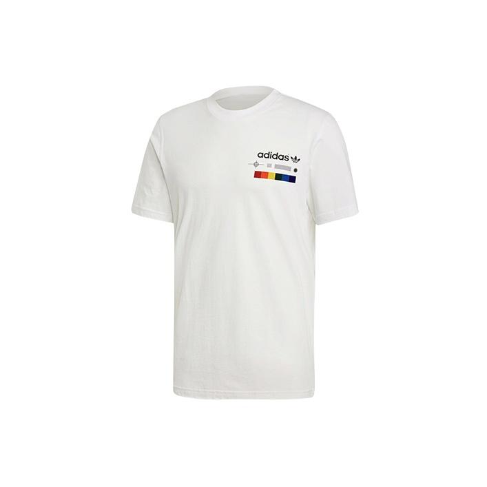 adidas Originals Spectrum Tee Round Neck Casual Sports Letter Short Sleeve Men Tops White EI6215
