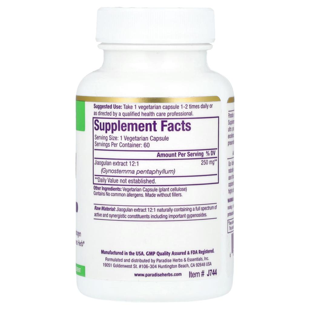 Paradise Herbs Gipsextrakt, 60 vegetarische Kapseln