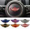 Para Mini Cooper R50 R52 R53 R55 R56 F54 F55 F56 F60 Insignia Emblema Volante Fibra de Carbono Pegatina Decoración Logo Coche