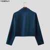 INCERUN Men Casual Lapel Neck Long Sleeve Zipper Up Velvet Jackets Coats