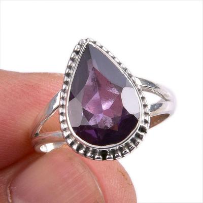 Natural Alexandrite Gemstone 925 Solid Sterling Silver Jewelry Ring S.7.5 J6Y13