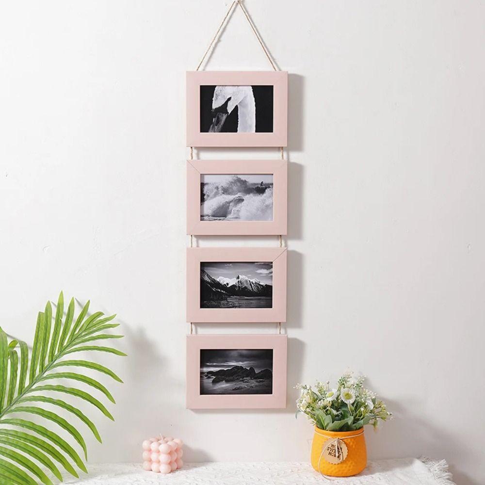 Dekorativer Wandmontierter Fotorahmen Holzmaserung Malrahmen Wanddekoration