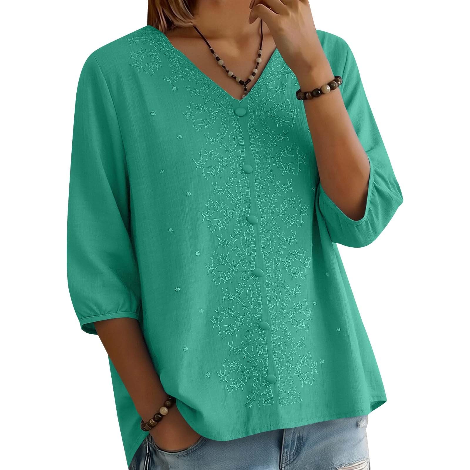 Women s Fashionable Casual Short-sleeved Pullover Top S зелёный