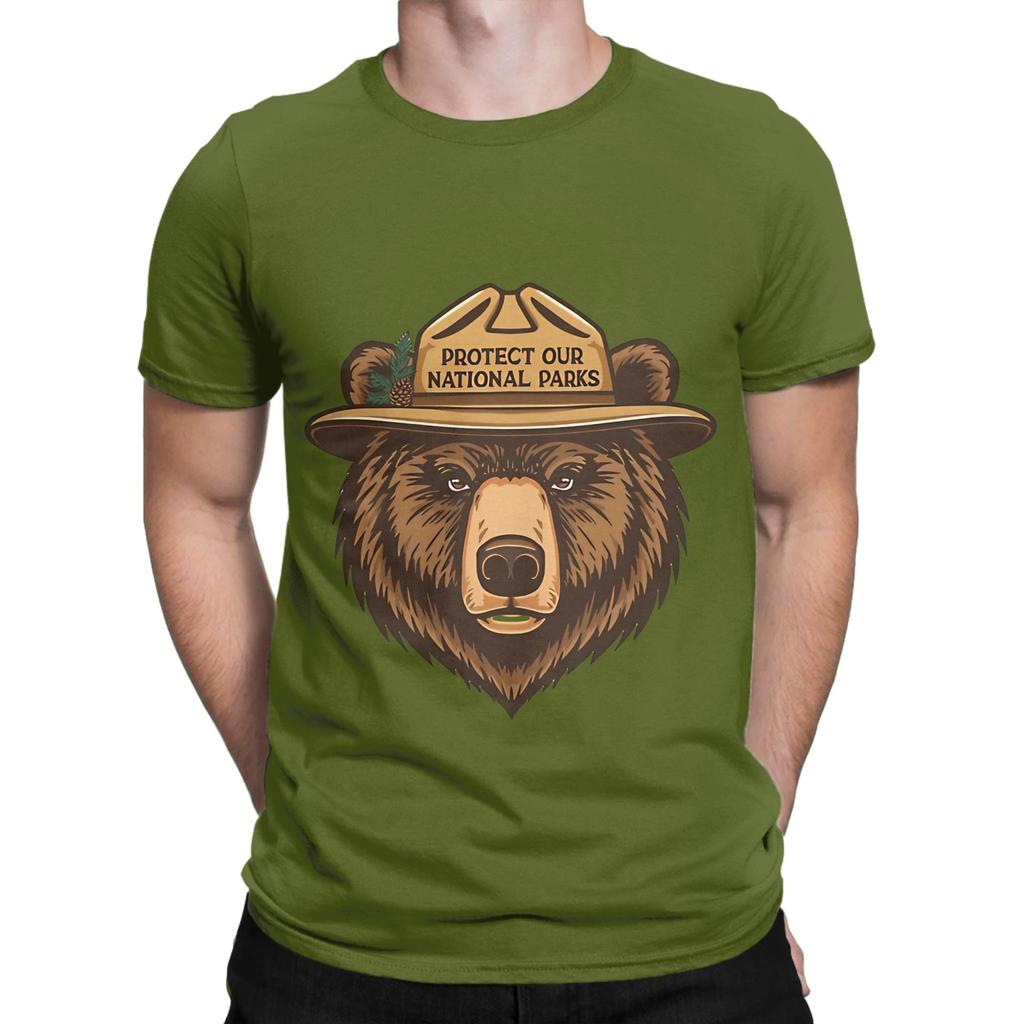 Protect Our National Parks Conservation Nature Lover Outdoors Graphic 100 Cotton TShirt Smokey bBear Tops Tees For Unisex