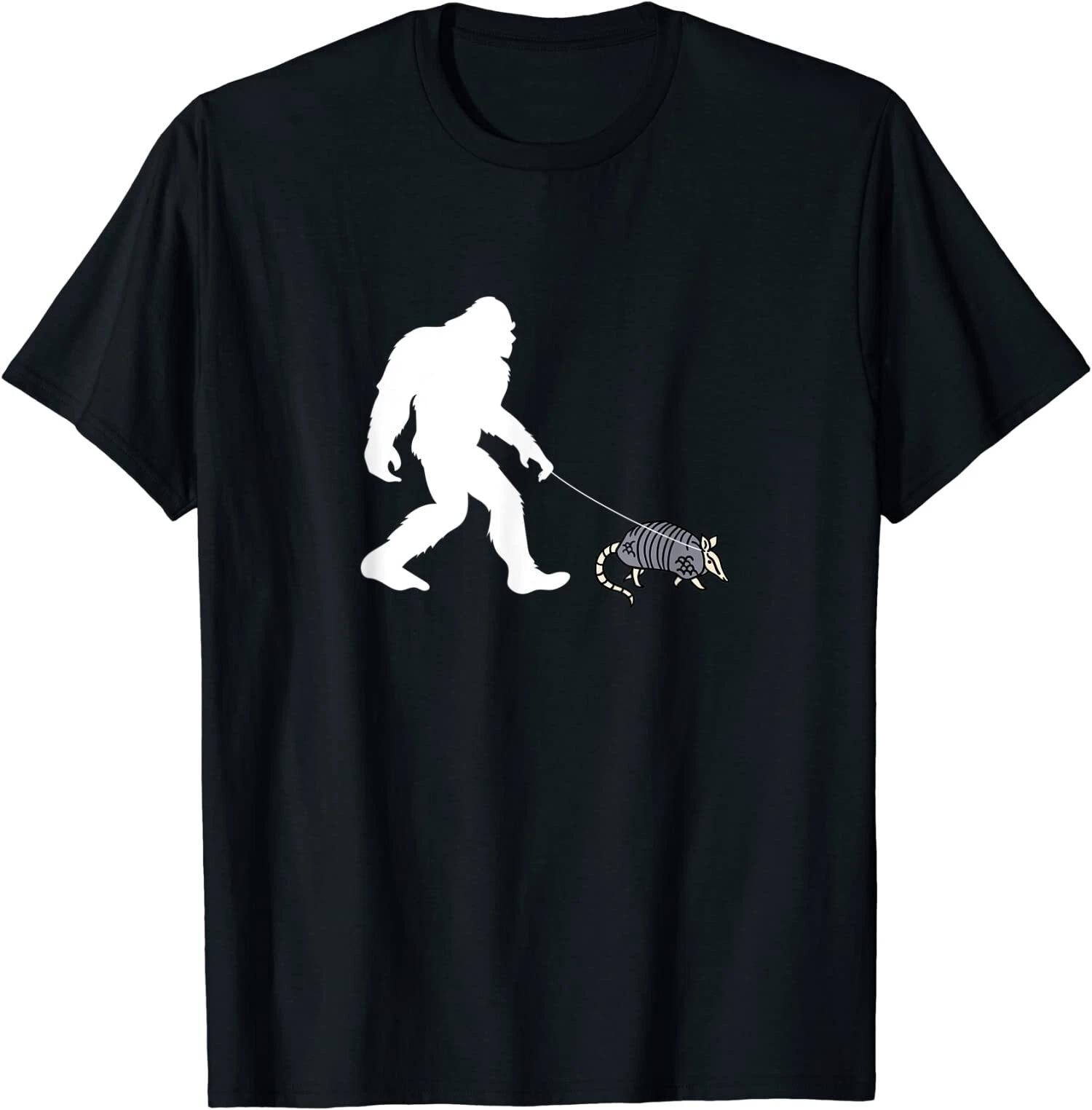 Funny Bigfoot Walking Armadillo Gifts T-Shirt S