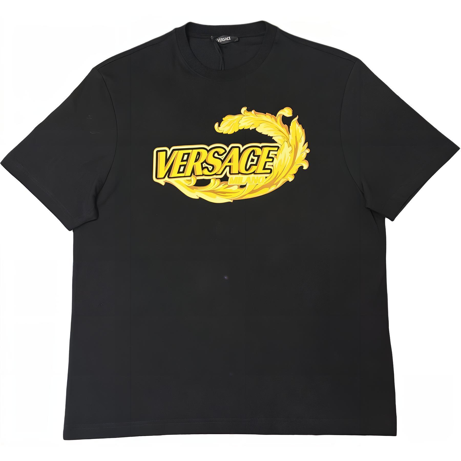 T-shirt Homme Manches Courtes Coton Imprimé Lettres Versace tops 1014427-1A14052-2B510 XXL yellow