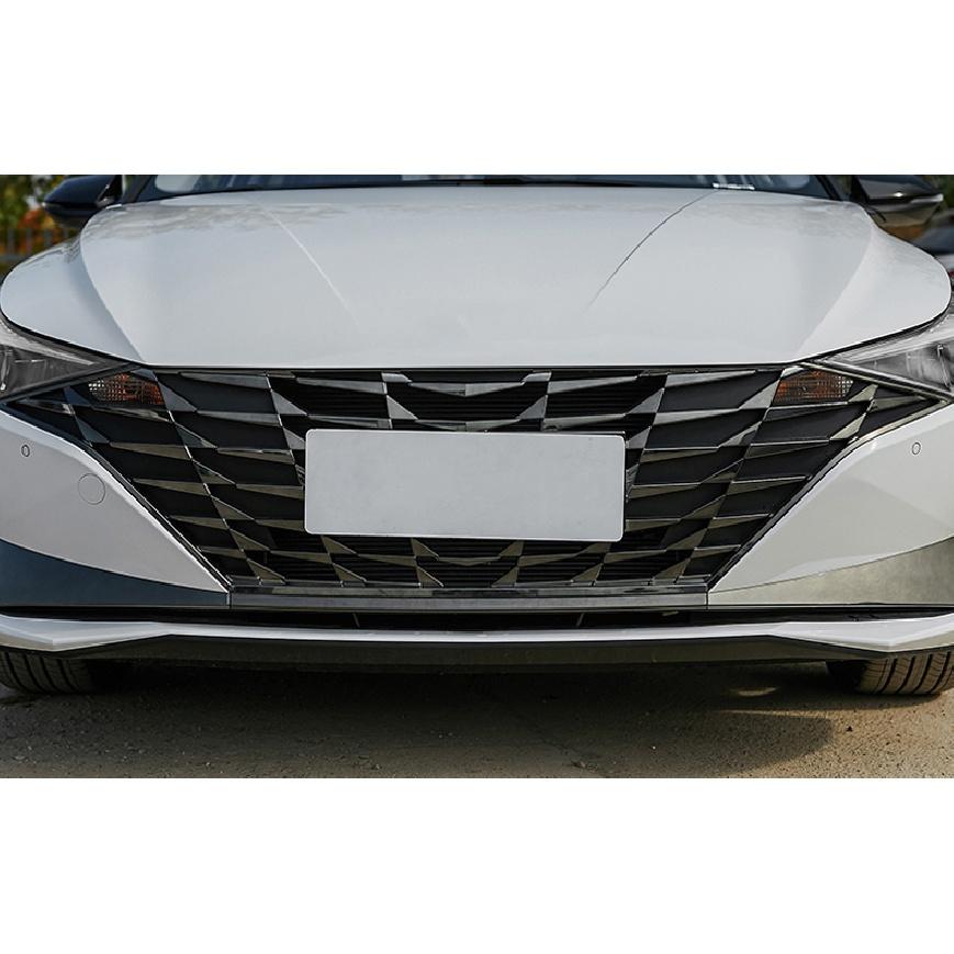 

Накладка на переднюю решетку, декоративные наклейки для Hyundai Elantra CN7 2022, аксессуары Gypsophila, цвет кузова автомобиля, пластик чёрный