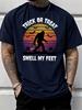 Halloween Bigfoot Pumpkin Bat Sunset Graphic Unisexs Cotton Crew Neck Tee Short Sleeve Loose Casual Daily Street Male Wear Top