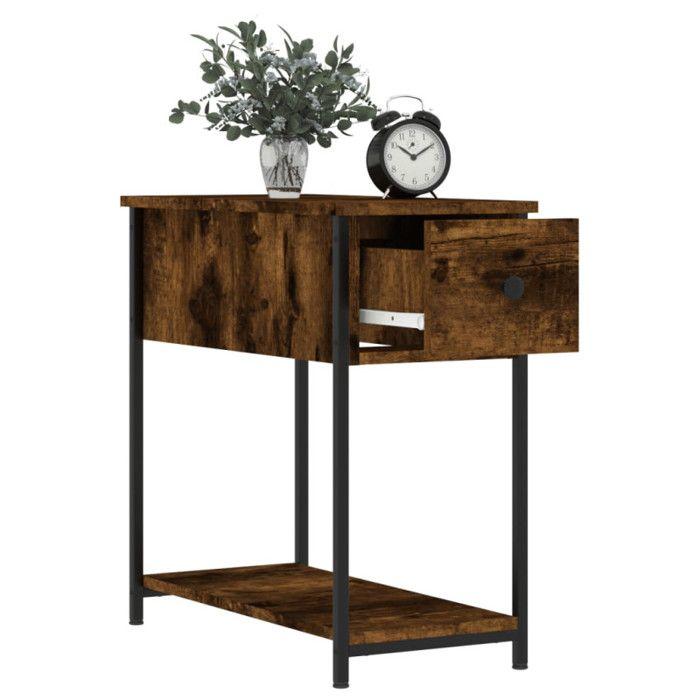 VidaXL Table de chevet chêne fumé 30x60x60 cm bois d'ingénierie 826057