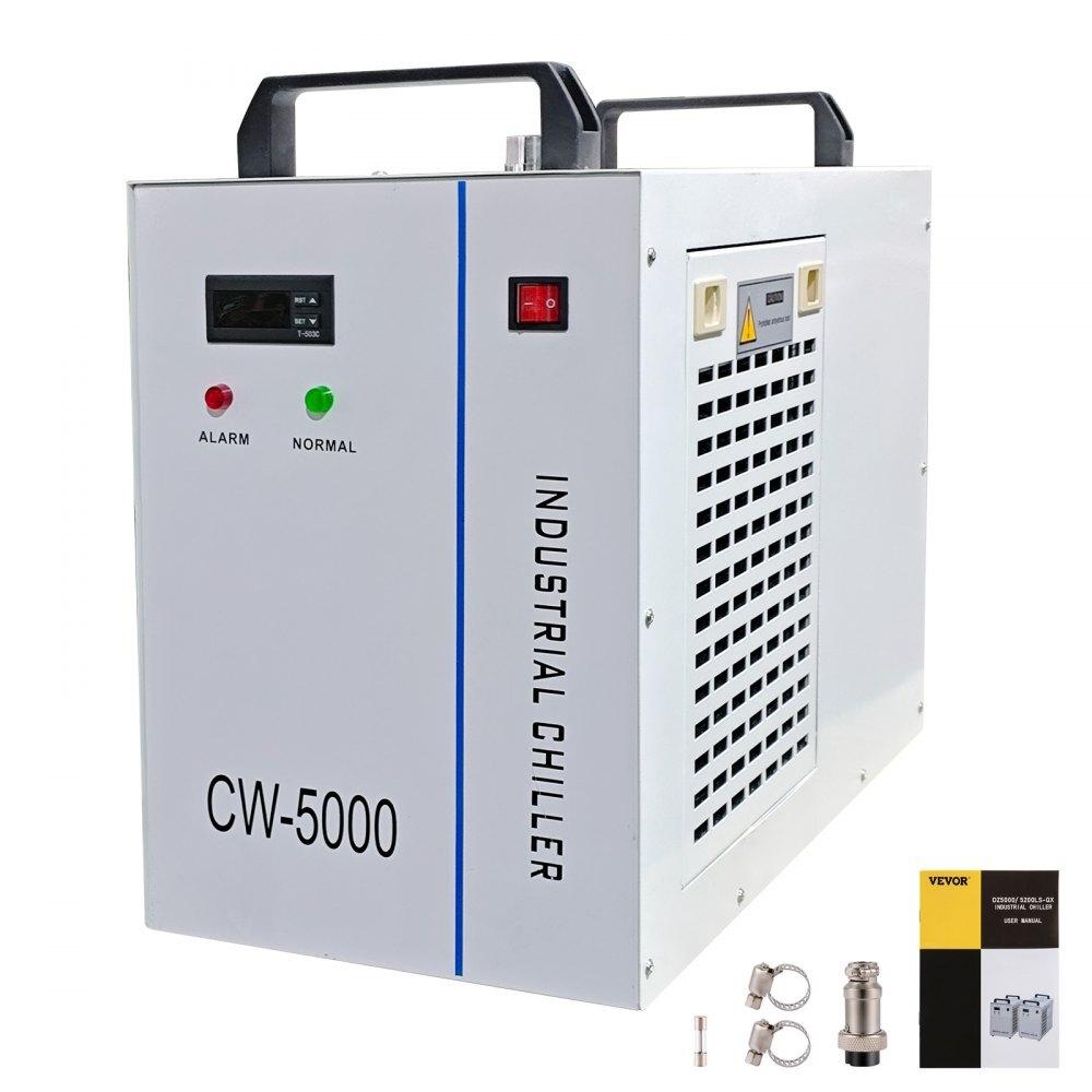 Refrigeratore d'acqua da 8,5L CW-5000 per tubi laser CO2 da 50-150W Incisori laser CO2 bianco