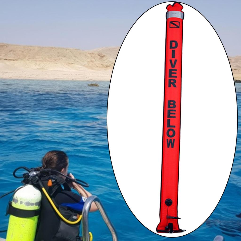Tauchboje Schlauch Aufblasbarer Schwimmender Marker mit Doppeltem Schnellaufblasventil Geeignet für Tauchgänge