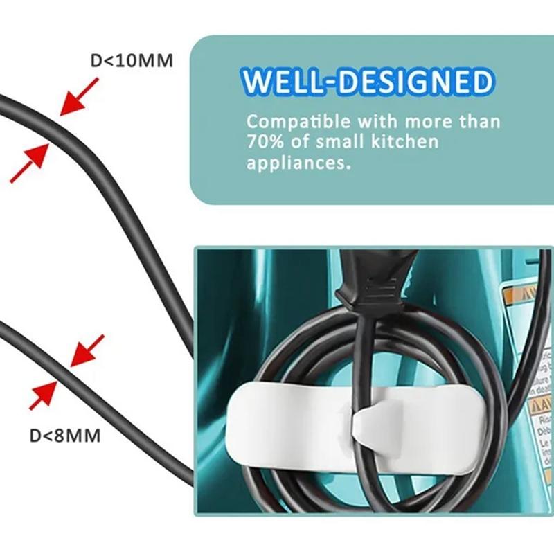 2Pcs Kitchen Storage Cord Wrapper Cable Cord Wire Organizer Cable Holder Clip Winder for Charging Data