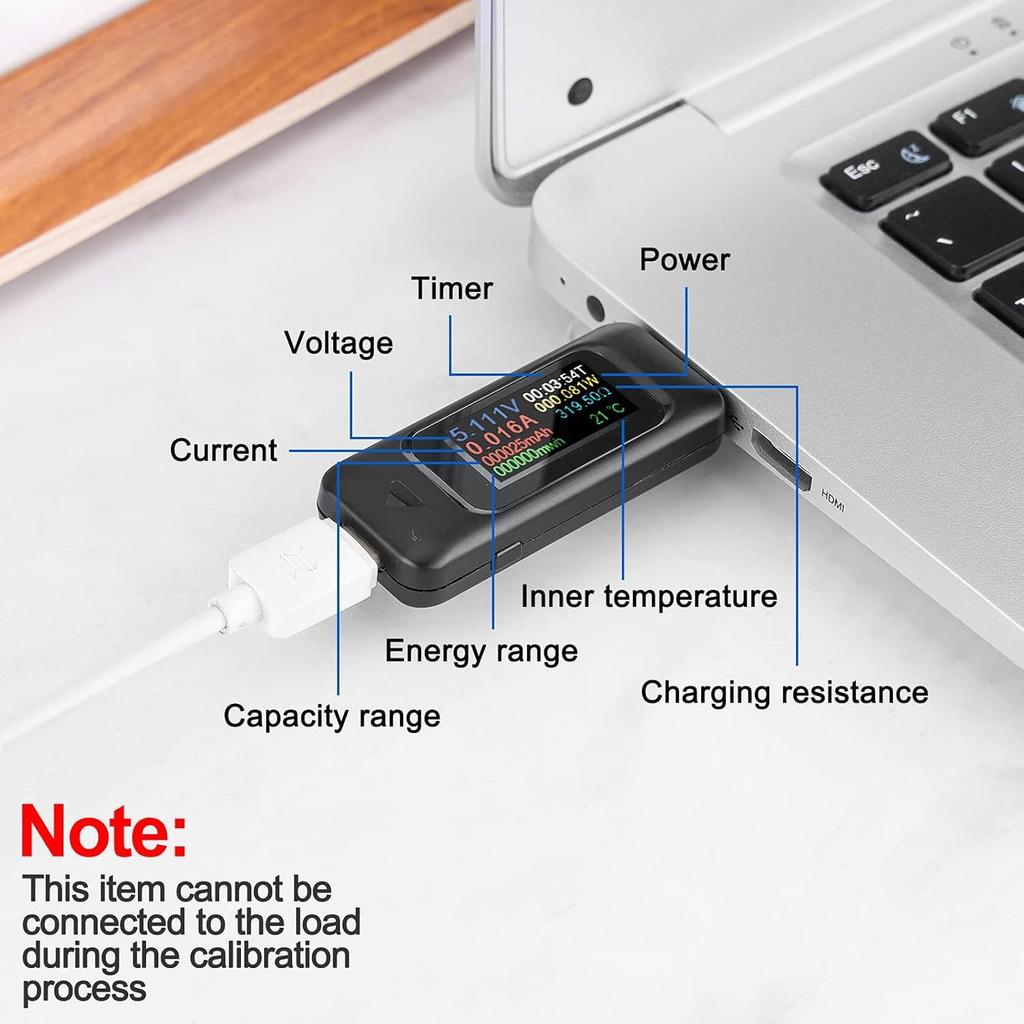 USB Tester Type-C Voltmeter Voltage Current Tester Power Meter Multimeter Ammeter Type C USB Charger Tester Color Display Capacity Voltage Current